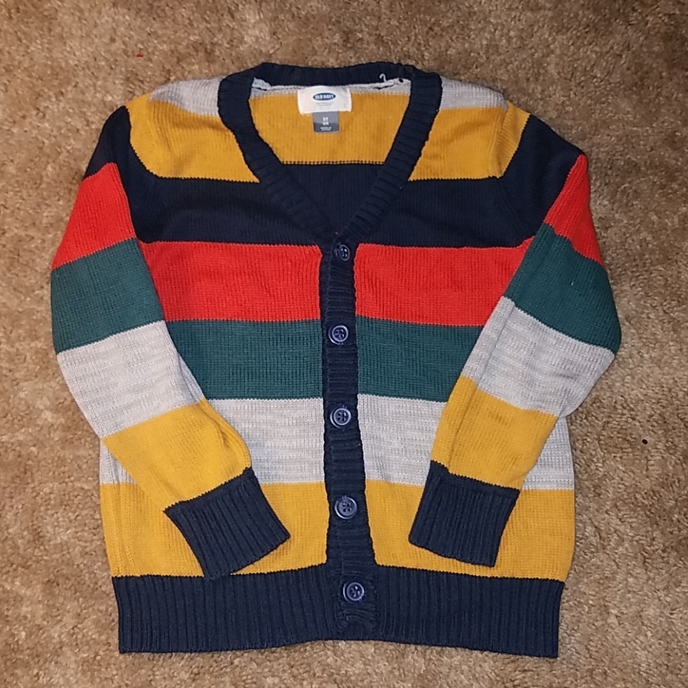Striped cardigan sweater